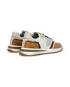 Men's Tropez 2.1 Low-Top Sneakers in Nylon And Leather, White Green Philippe Model - 3