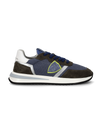 Men's Tropez 2.1 Low-Top Sneakers in Nylon And Leather, Military Blue Philippe Model