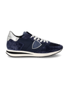 Women's Trpx Low-Top Sneakers in Leather, Blue Silver Philippe Model - 1