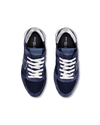 Women's Trpx Low-Top Sneakers in Leather, Blue Silver Philippe Model - 4