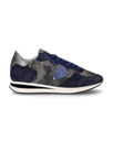 Flache TRPX Sneakers für Damen – Camouflage & Blau Philippe Model