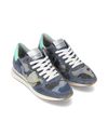 Flache Trpx Sneakers für Damen aus Nylon und Leder – Blau und Gelb Philippe Model