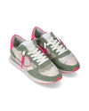 Women's Trpx Low-Top Sneakers in Nylon And Leather, Green Philippe Model