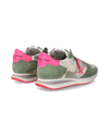 Flache Trpx Sneakers für Damen aus Nylon und Leder – Grün Philippe Model - 3