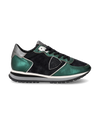 Women's Trpx Low-Top Sneakers in Suede, Green Black Philippe Model - 1