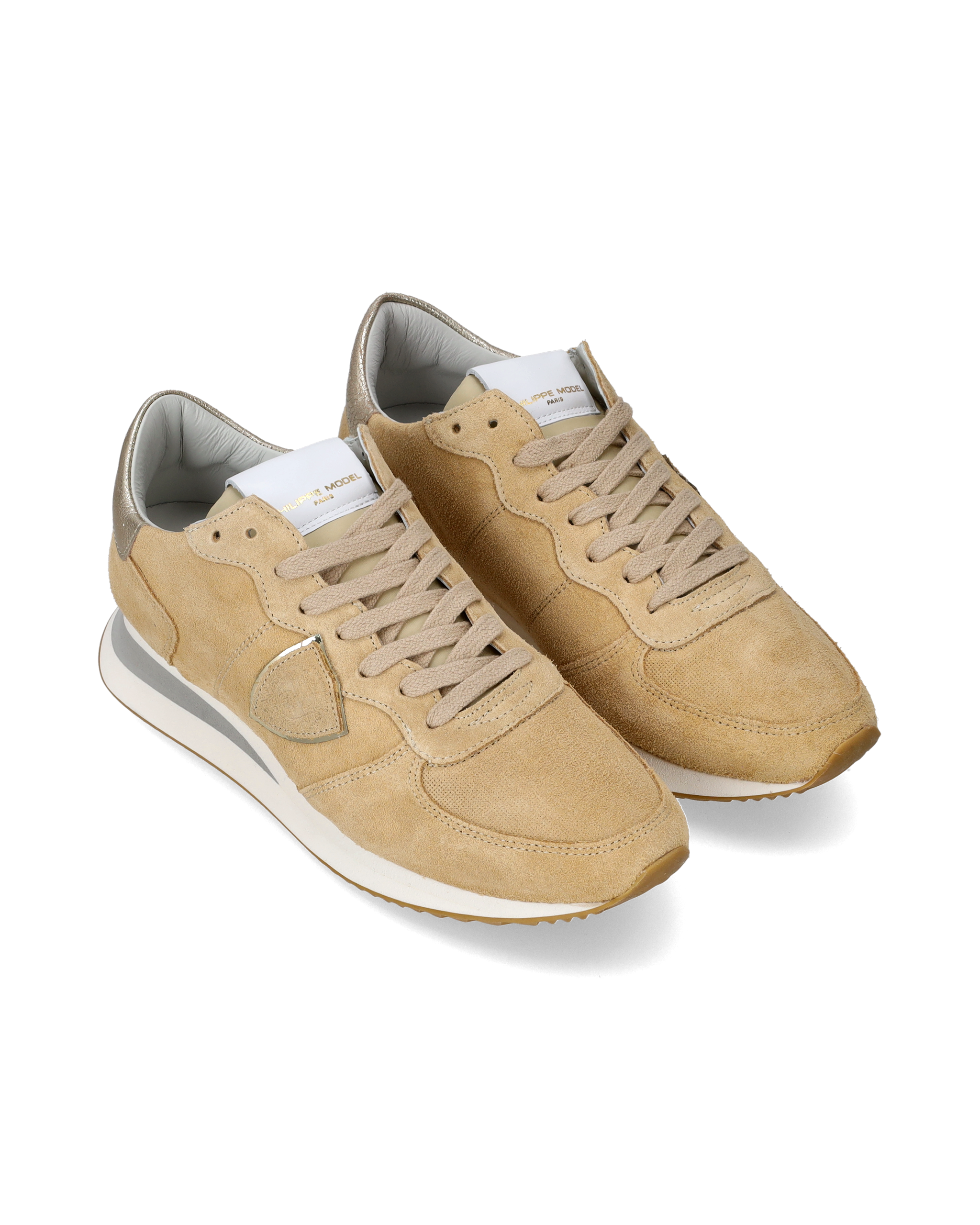 Philippe Model Sneakers Trpx da Donna Beige in Pelle Scamosciata