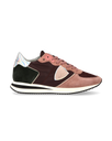 Sneaker casual Trpx da donna in nylon e pelle - Bordeaux e rosa Philippe Model