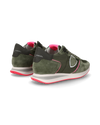 Zapatilla baja Trpx para mujer - verde militar y rosa fluorescente Philippe Model - 3