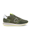 Sneakers Trpx da Donna Verde militare e Gialle in Tessuto Tecnico Philippe Model