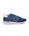 Women's Trpx Low-Top Sneakers in Nylon And Leather, Blue Fuchsia Philippe Model - 1