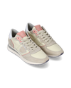Flache Trpx Sneakers für Damen aus Nylon und Leder – Pink und Milch Philippe Model