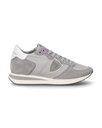 Women's Trpx Low-Top Sneakers in Nylon And Leather, Purple Gray Philippe Model