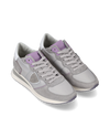 Baskets basses Trpx en nylon et cuir femme, violet et gris Philippe Model