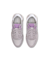 Women's Trpx Low-Top Sneakers in Nylon And Leather, Purple Gray Philippe Model - 4