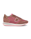 Women's Trpx Low-Top Sneakers in Nylon And Leather, Pink Fuchsia Philippe Model