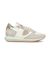 Women’s low Trpx sneaker - white, aqua and gold Philippe Model