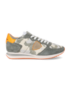 Men's Trpx Low-Top Sneakers in Nylon And Leather, Green Orange Philippe Model