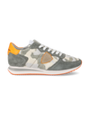 Flache Trpx Sneakers für Herren aus Nylon und Leder – Grün und Orange Philippe Model