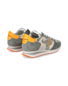 Flache Trpx Sneakers für Herren aus Nylon und Leder – Grün und Orange Philippe Model - 3