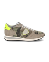 Zapatilla Trpx para hombre de caña baja en piel y nailon - Verde y amarillo Philippe Model