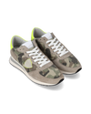 Men's Trpx Low-Top Sneakers in Nylon And Leather, Green Yellow Philippe Model