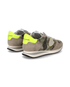 Zapatilla Trpx para hombre de caña baja en piel y nailon - Verde y amarillo Philippe Model - 3