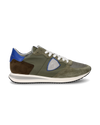 Sneakers Trpx da Uomo Verde militare e Blu in Tessuto Tecnico Philippe Model