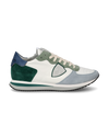 Flache Trpx Sneakers für Herren aus Nylon und Leder – Weiß und Grün Philippe Model