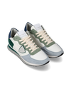 Zapatilla Trpx para hombre de caña baja en piel y nailon - Blanco y verde Philippe Model - 2