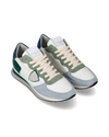 Zapatilla Trpx para hombre de caña baja en piel y nailon - Blanco y verde Philippe Model