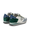 Men's Trpx Low-Top Sneakers in Nylon And Leather, White Green Philippe Model - 3