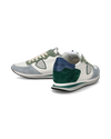 Baskets basses Trpx en nylon et cuir homme, blanc et vert Philippe Model - 6