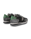 Men's Trpx Low-Top Sneakers in Nylon And Leather, Anthracite Green Philippe Model - 3