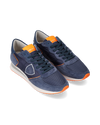 Zapatilla Trpx para hombre de caña baja en piel y nailon - Azul y naranja Philippe Model