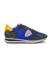 Men's Trpx Low-Top Sneakers in Nylon And Leather, Blue Philippe Model