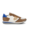 Men's Trpx Low-Top Sneakers in Nylon And Leather, Blue Beige Philippe Model