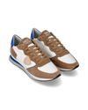 Men's Trpx Low-Top Sneakers in Nylon And Leather, Blue Beige Philippe Model