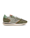 Men's Trpx Low-Top Sneakers in Nylon And Leather, Green Orange Philippe Model