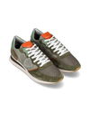 Men's Trpx Low-Top Sneakers in Nylon And Leather, Green Orange Philippe Model
