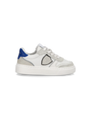 Baby Nice Low-Top Sneakers in Leather, White Blue Philippe Model - 1