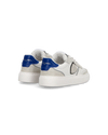 Baby Nice Low-Top Sneakers in Leather, White Blue Philippe Model - 3