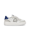 Junior Nice Low-Top Sneakers in Leather, White Blue Philippe Model - 1