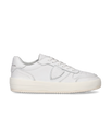 Women's Nice Low-Top Sneakers in Leather, White Philippe Model