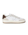 Women's Nice Low-Top Sneakers in Leather, White Leo Philippe Model - 1