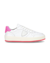 Flache Sneakers Nice für Damen – Weiß und Fuchsia Philippe Model