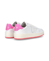 Flache Sneakers Nice für Damen – Weiß und Fuchsia Philippe Model - 3