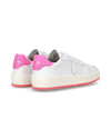 Baskets basses femme Nice - blanc et fuchsia Philippe Model - 3