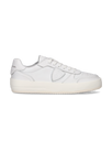 Men's Nice Low-Top Sneakers in Leather, White Philippe Model