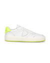 Flache Sneakers Nice für Herren – Weiß und Neongelb Philippe Model
