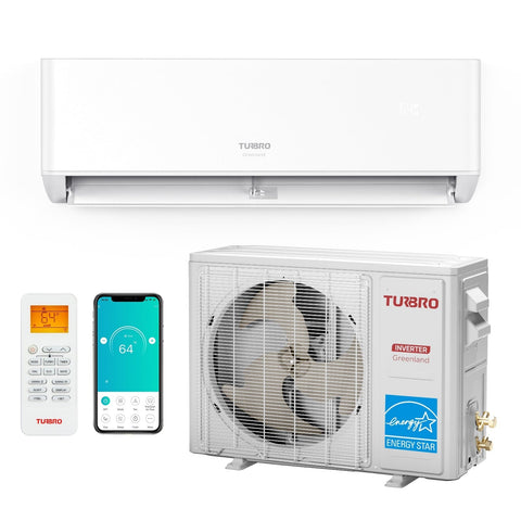 TURBRO Greenland 24,000 BTU WiFi Ductless Mini Split AC with Heat Pump Mini Split AC 24000 BTU - 230V - 20 SEER2